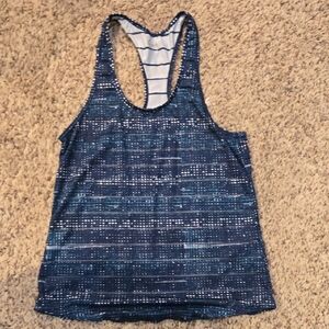 ZYIA Women's Navy & White Patterned Racerback Tank